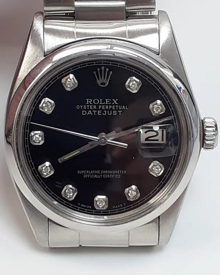 Rolex Datejust 36MM Black Dial Oyster Bracelet (16030)