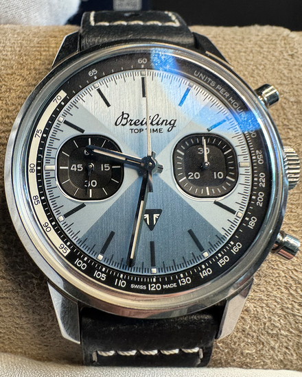 Breitling Top Time "Triumph" 41MM Ice Blue Dial Leather Strap (A23311121C1X1)