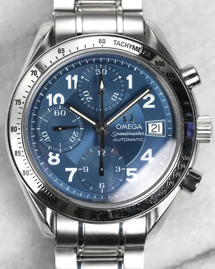 Omega Speedmaster Date 39MM Blue Dial Steel Bracelet (3513.82)