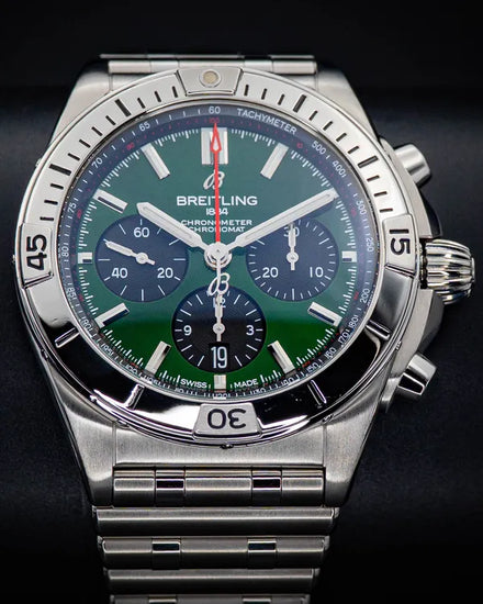 2021 Breitling Chronomat 42MM Green Dial Steel Bracelet (AB01343A1L1A1)