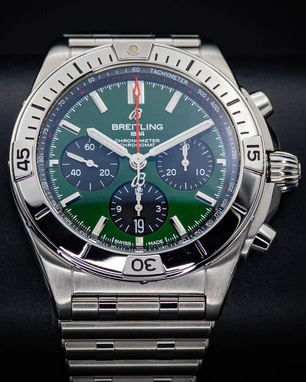 2021 Breitling Chronomat 42MM Green Dial Steel Bracelet (AB01343A1L1A1)