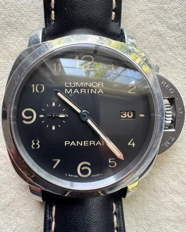 2011 Panerai Luminor Marina 1950 3 Days 44MM Black Dial Leather Strap (PAM00359)