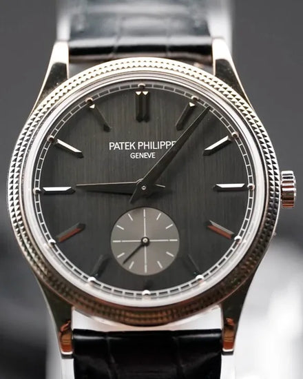 2022 Patek Philippe Calatrava 39MM Grey Dial Leather Strap (6119G-001)