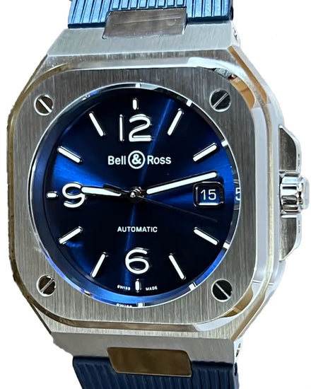 Bell & Ross BR 05 40MM Blue Dial Rubber Strap (BR05A-BLU-ST/SRB)