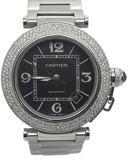Cartier Pasha De Cartier Seatimer 40MM Black Dial Steel Bracelet (2790)