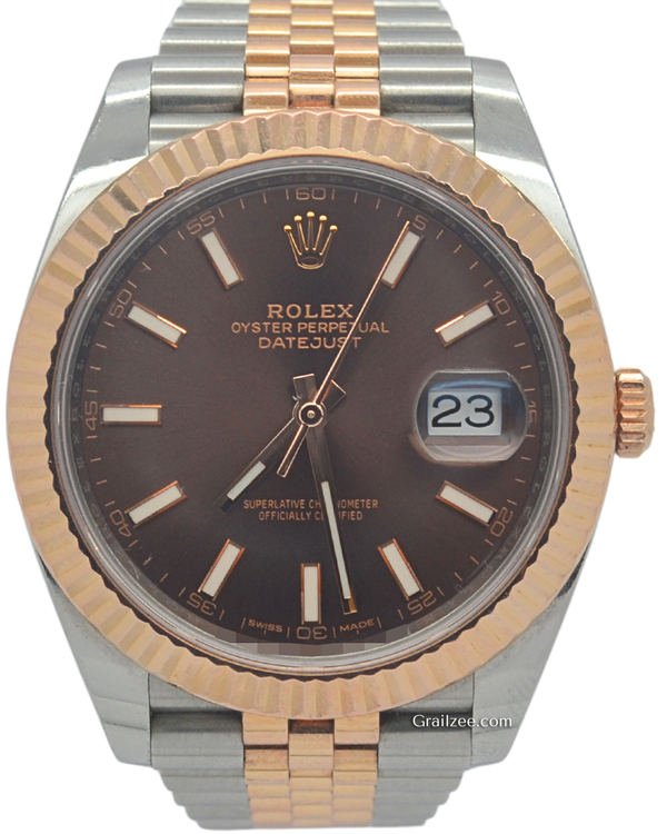 2019 Rolex Datejust 41MM Chocolate Dial Two-Tone Jubilee Bracelet (126331)