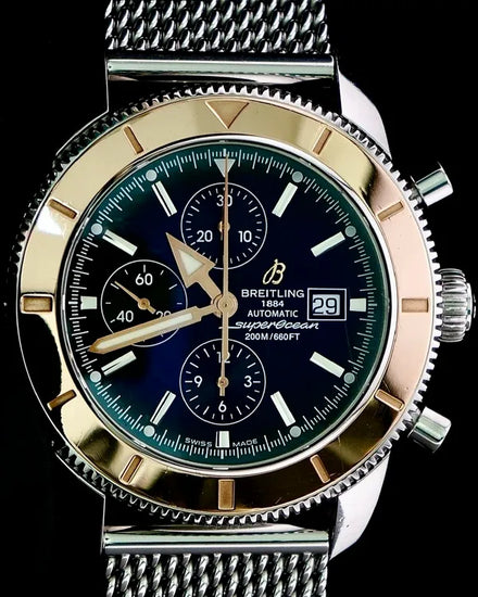 Breitling Superocean Heritage Chronograph 46MM Black Dial Steel Bracelet (U13320)