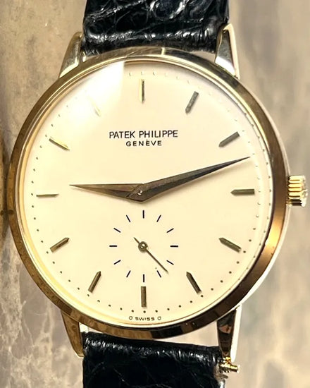 Patek Philippe Calatrava 33.5MM Ivory Dial Leather Strap (3893)