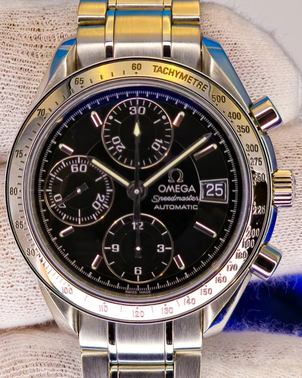 2003 Omega Speedmaster Date 39MM Black Dial Steel Bracelet (3513.50.00)