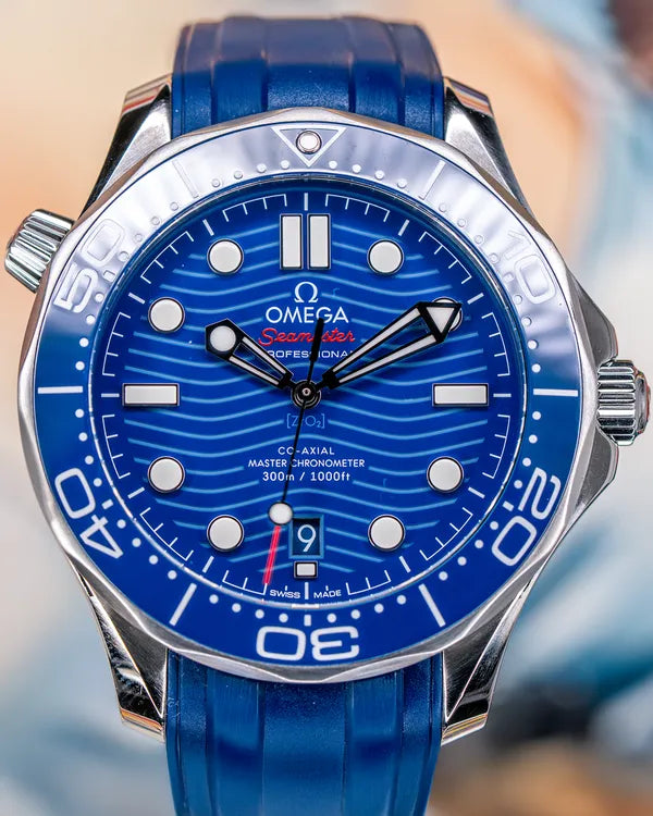 2022 Omega Seamaster Diver 300M 42MM Blue Dial Rubber Strap  (210.32.42.20.03.001)