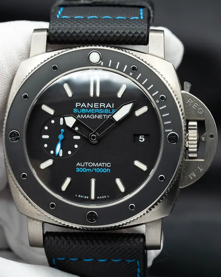 2021 Panerai Submersible 1950 3 Days 47MM Black Dial Leather Strap (PAM01389)