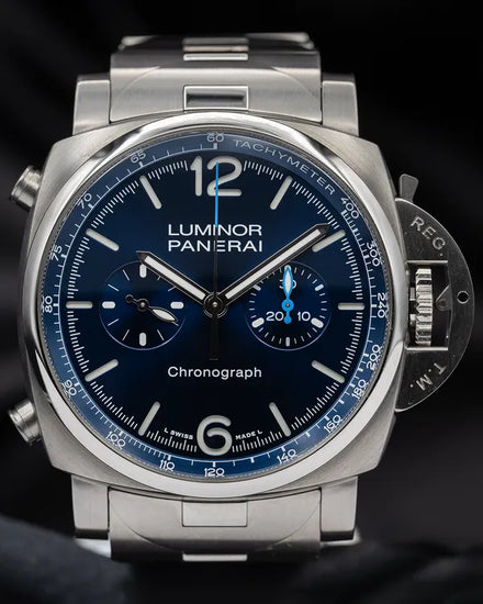 2023 Panerai Luminor Chrono 44MM Blue Dial Steel Bracelet (PAM01110)