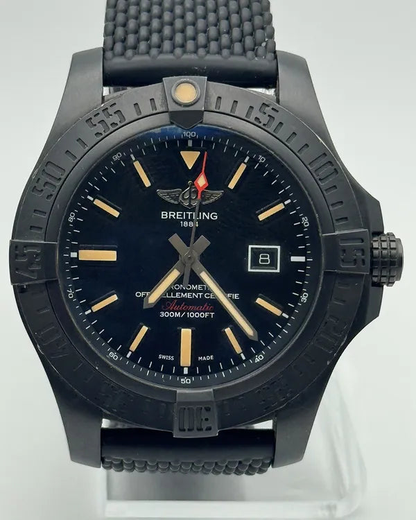2015 Breitling Avenger Blackbird 48MM Black Dial Rubber Strap (V1731010/BD12)