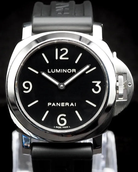 2015 Panerai Luminor Base 44MM Black Dial Rubber Strap (PAM00112)