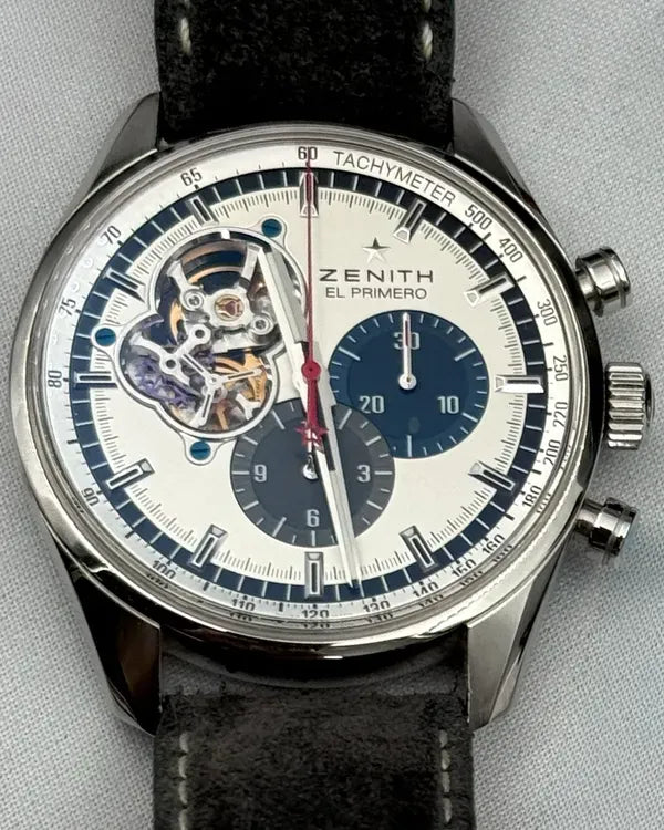 2014 Zenith Chronomaster El Primero Open 42MM Silver Dial Leather Strap (03.2040.4061/69.C496)