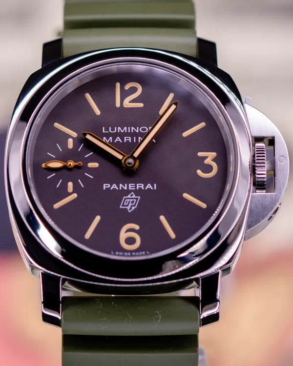 2018 Panerai Luminor Marina "Logo Acciaio" 44MM Brown Dial Leather Strap (PAM00632)
