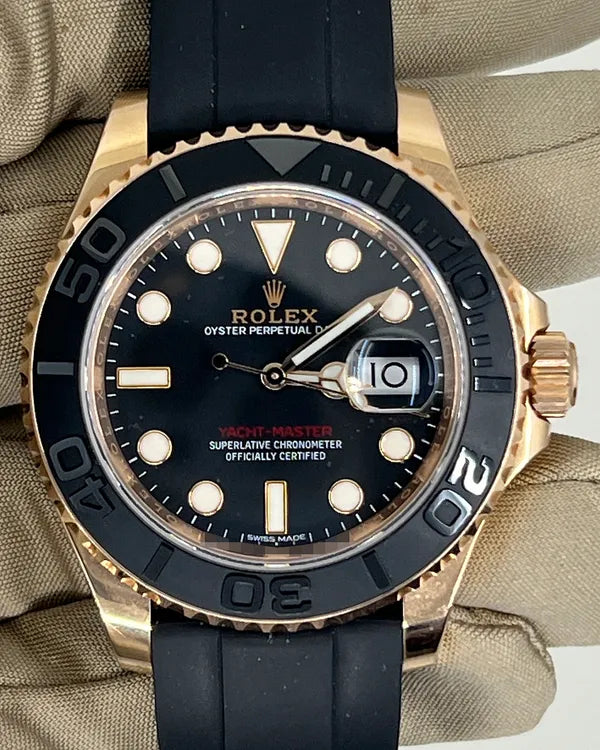 2019 Rolex Yacht-Master 40MM Black Dial Oysterflex Strap (116655)