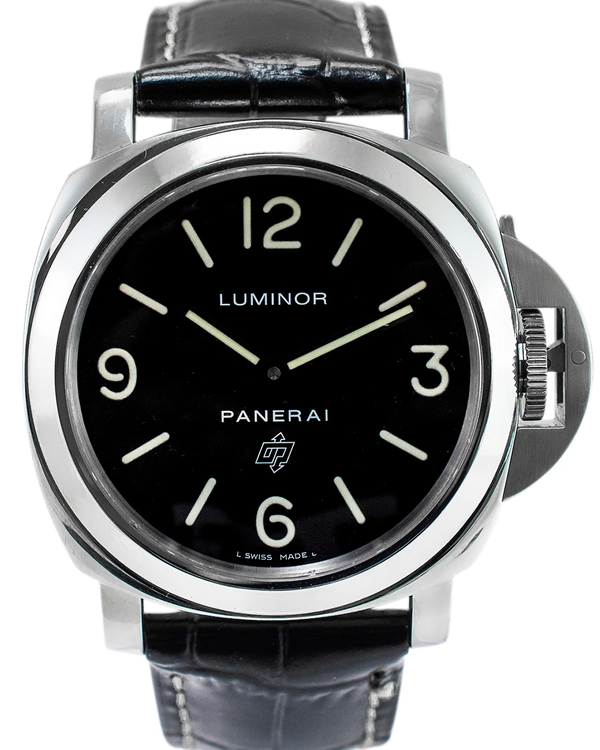 Panerai Luminor Base Logo 44MM Black Dial Leather Strap (OP6834)