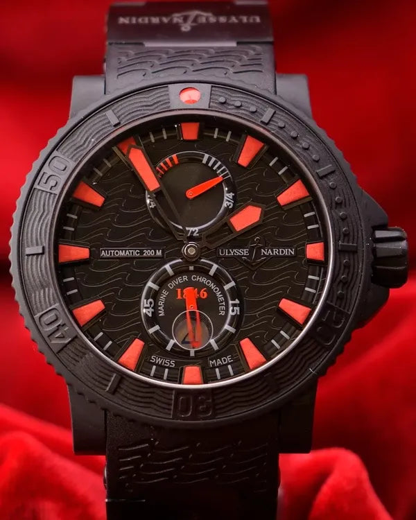 Ulysse Nardin Marine Black Sea Diver L.E. 45.8MM Black Dial Rubber Strap (263-92-3C)