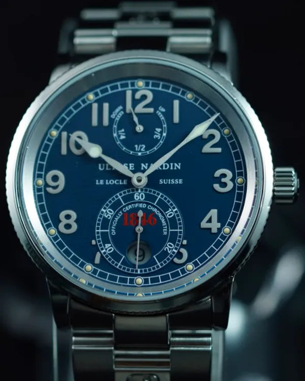 Ulysse Nardin Marine Chronometer 38MM Blue Dial Steel Bracelet (263-22)