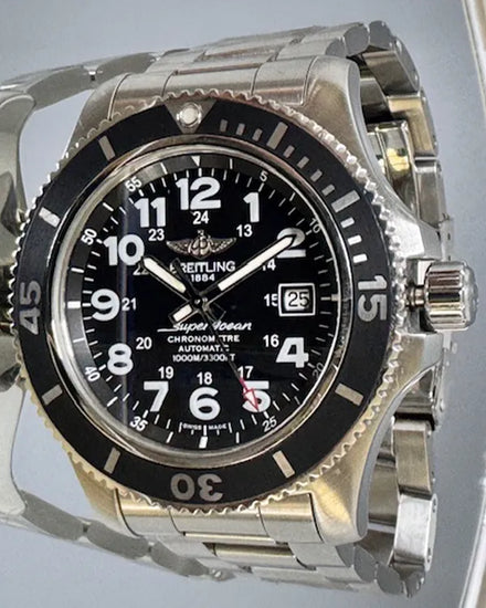 2016 Breitling Superocean II 44MM Black Dial Steel Bracelet (A17392D7/BD68)