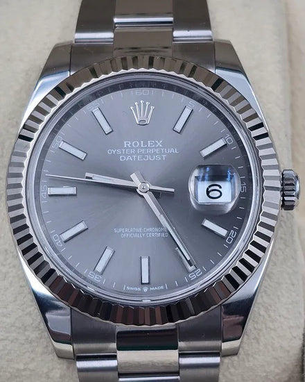 2024 Rolex Datejust 41MM Rhodium Dial Oyster Bracelet (126334)