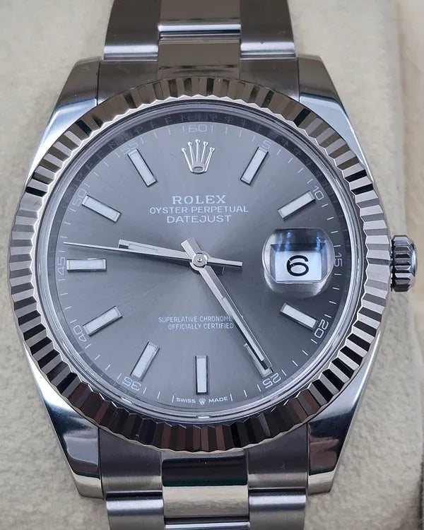 2024 Rolex Datejust 41MM Rhodium Dial Oyster Bracelet (126334)