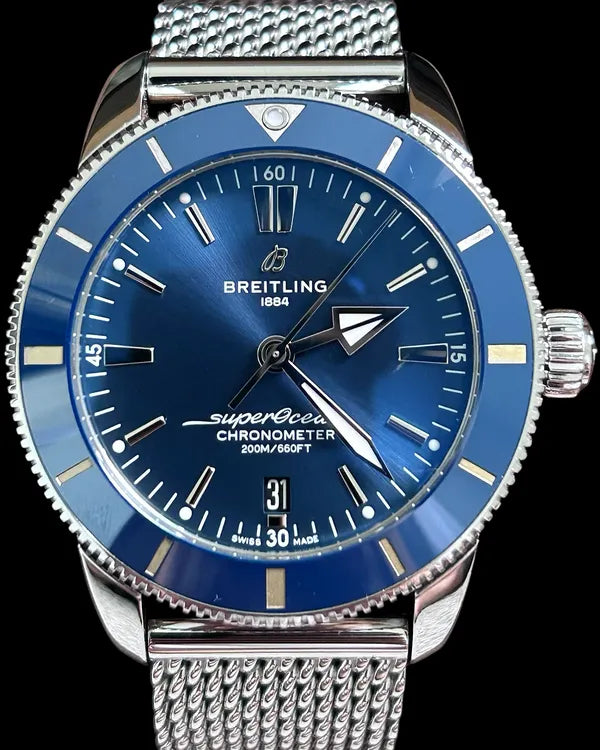 No Reserve - Breitling Superocean Heritage 44MM Blue Dial Steel Bracelet (AB2030161C1A1)