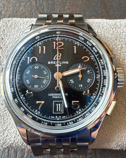 Breitling Premier B01 Chronograph 42MM Black Dial Steel Bracelet (AB0145221B1A1)