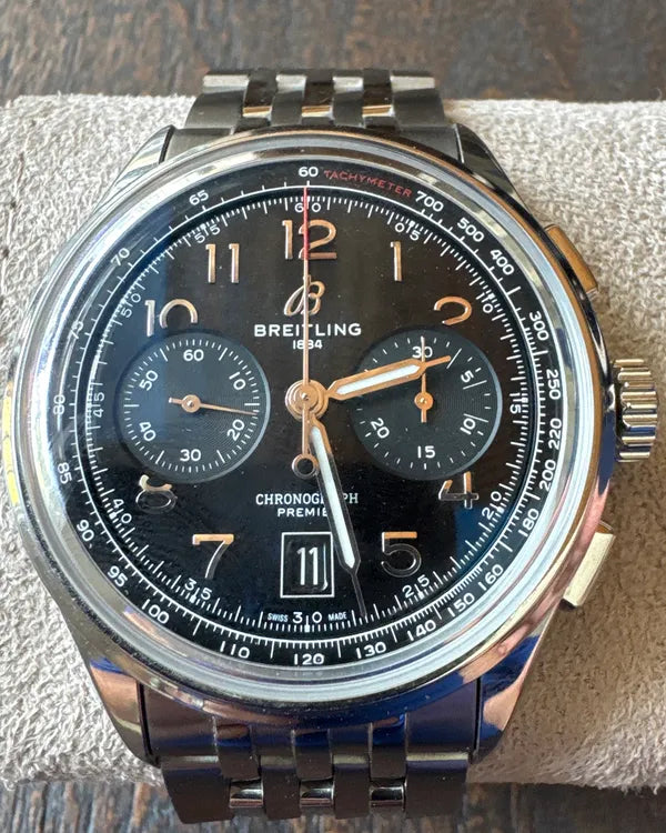 Breitling Premier B01 Chronograph 42MM Black Dial Steel Bracelet (AB0145221B1A1)