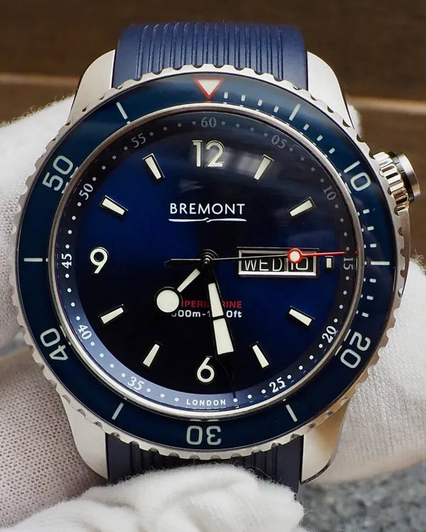 Bremont Supermarine 43MM Blue Dial Rubber Strap (S500)