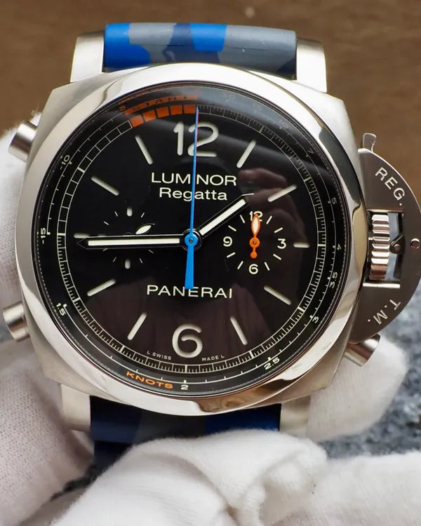 Panerai Luminor 1950 Regatta 3 Days Chrono Flyback 47MM Black Dial Rubber Strap (PAM00526)