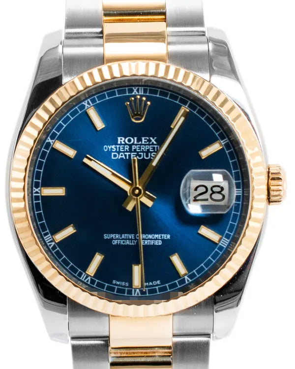Rolex Datejust 36MM Blue Dial Two-Tone Oyster Bracelet (116233)