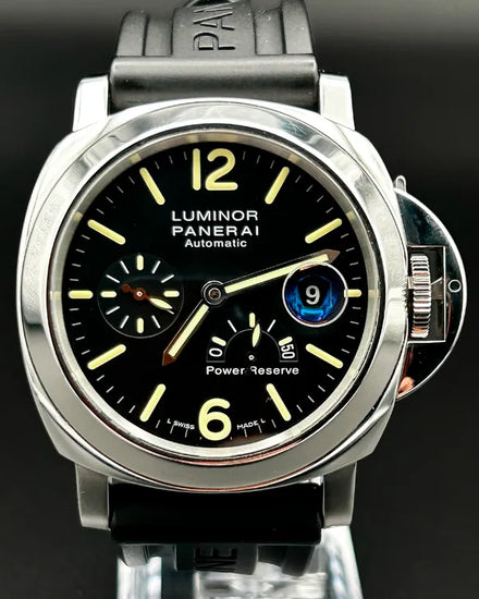 2017 Panerai Luminor Power Reserve 44MM Black Dial Rubber Strap (PAM01090)