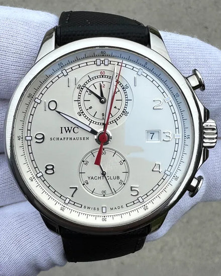 IWC Schaffhausen Portugieser Yacht Club Chronograph 45.4MM Silver Dial Textile Strap (IW390211)