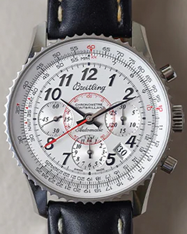 Breitling Montbrillant 01 40MM Silver Dial Leather Strap (AB013012/G735)