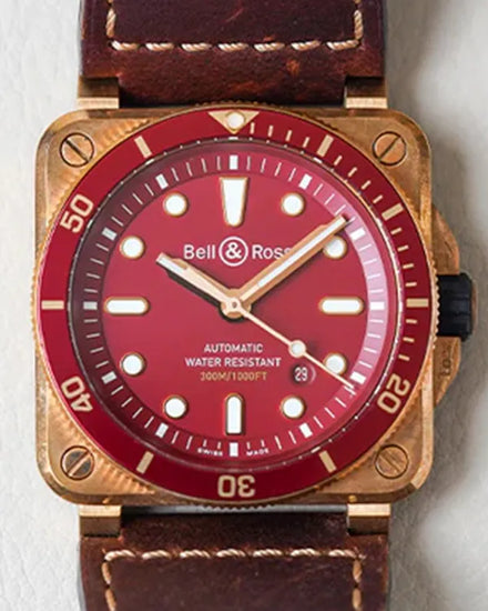 Bell & Ross BR 03-92 Diver Red Bronze L.E. 42MM Red Dial Leather Strap (BR0392-D-R-BR/SCA)