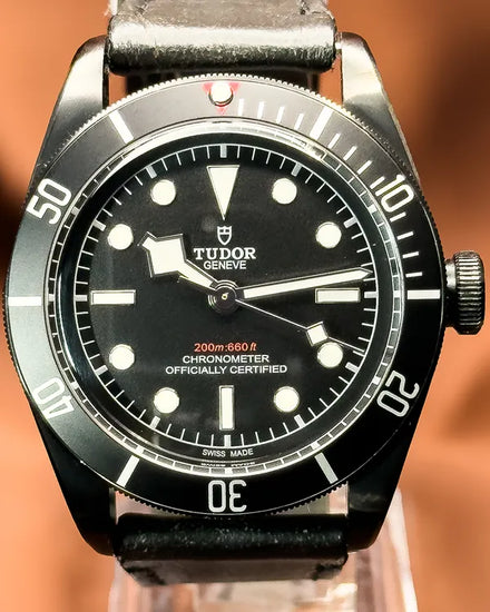 2017 Tudor Black Bay Heritage Dark 41MM Black Dial Leather Strap (79230DK)