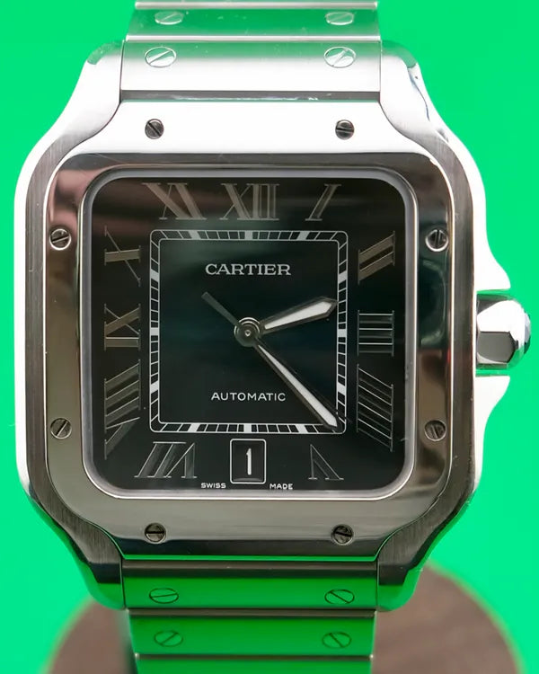 2021 Cartier Santos de Cartier 39.8MM Blue Dial Steel Bracelet (WSSA0030)