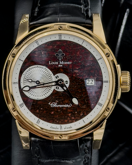 2016 Louis Moinet Mecanograph "Jurassic Dinosaur Bone" L.E. 43.5MM Fossilized Dial Leather Strap (LM-34.50.01)