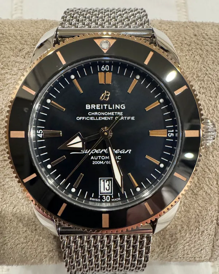 Breitling Superocean Heritage II 42MM Black Dial Steel Bracelet (UB2010)