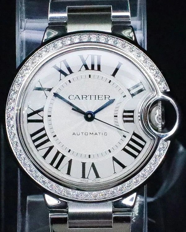 2018 Cartier Ballon Bleu 33MM Silver Dial Steel Bracelet (W4BB0016)