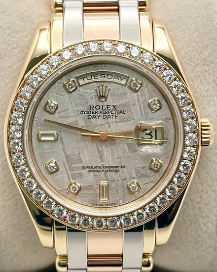 2003 Rolex Day-Date 39MM Meteorite Dial Yellow Gold Pearlmaster Bracelet (18948)