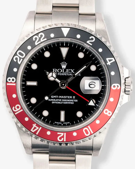 2002 Rolex GMT-Master II "Coke" 40MM Black Dial Oyster Bracelet (16710)