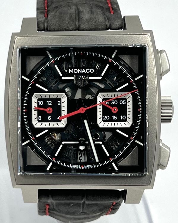Tag Heuer Monaco 39MM Skeleton Dial Leather Strap (CBL2183.FT6236)