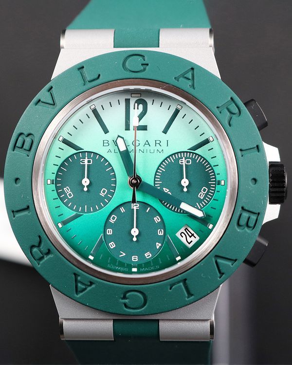 2024 Bvlgari Bvlgari Aluminium Smeraldo L.E. 40MM Green "Shaded" Dial Rubber Strap (104076)