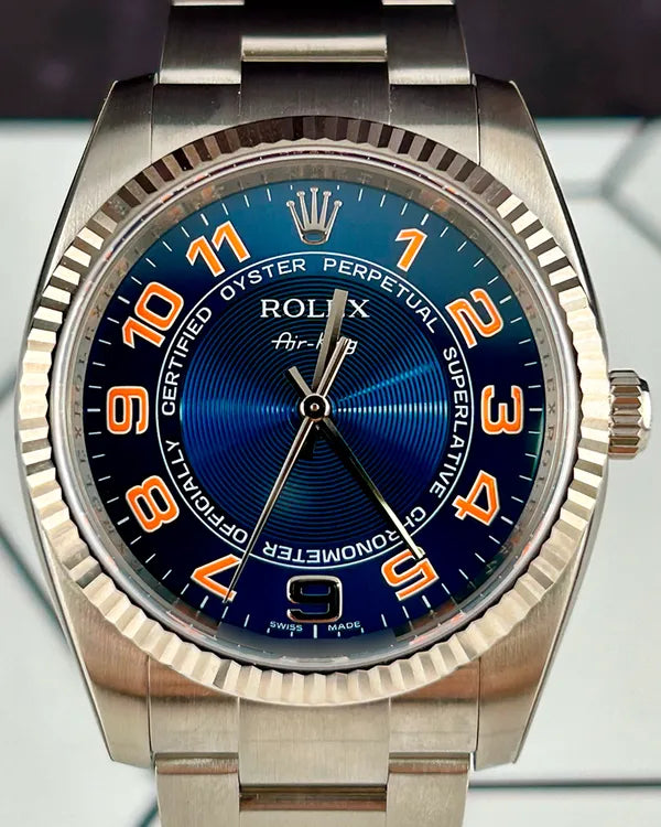 2008 Rolex Air-King 34MM Blue "Concentric" Dial Oyster Bracelet (114234)