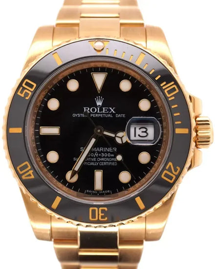 Rolex Submariner Date 40MM Black Dial Yellow Gold Oyster Bracelet (116618LN)