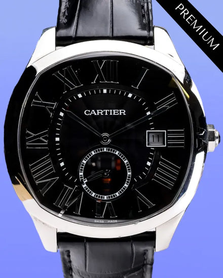 No Reserve - Cartier Drive De Cartier 41MM Black Dial Leather Strap (WSNM0006)
