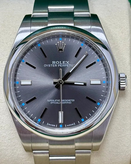 Rolex Oyster Perpetual 39MM Slate Dial Oyster Bracelet (114300)